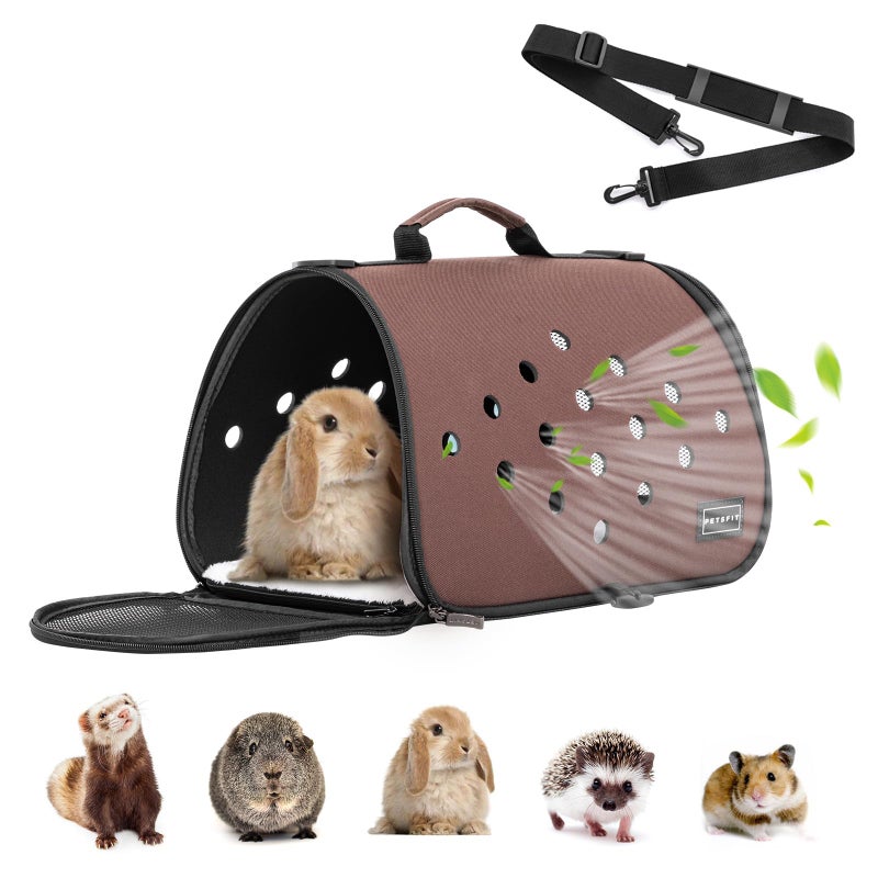Petsfit 16 X 9 X 9 Inches Rabbit Carrier, Portable Bunny Carrier with Ventilation Holes, Guinea Pig Carrier for Small Animals, Chinchilla, Hedgehog, Squirrel - Image 1